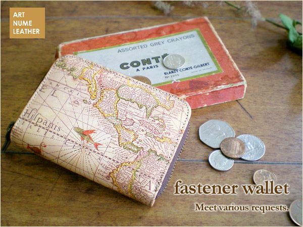 アートヌメレザーファスナーウォレット