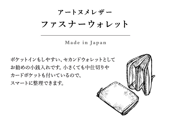 アートヌメレザー｜ファスナーウォレット【アンティークマップ