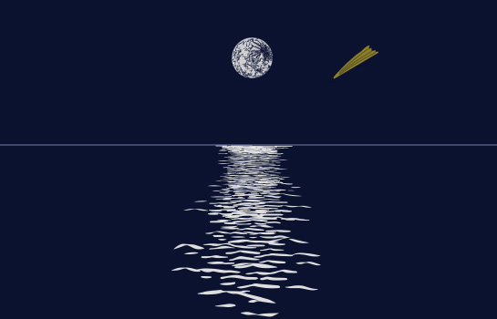 ヒラメキオリジナルデザイン「月と海」 2018/12 HIRAMEKI. original design