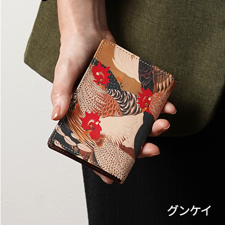 アートヌメレザー カードケース＜伊藤若冲３柄＞