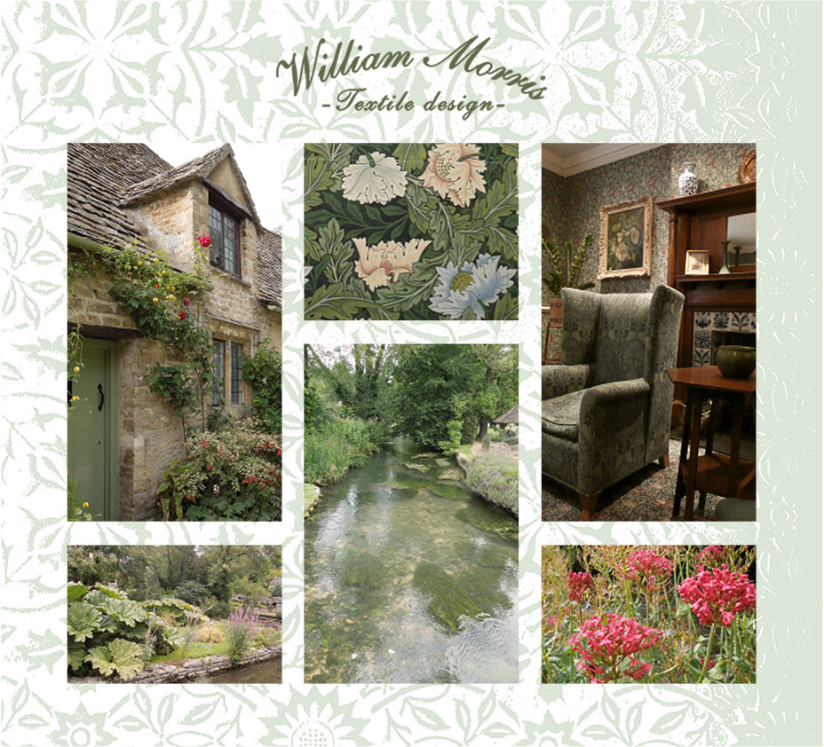 William Morris textile design 英国庭園、英国テキスタイルデザインイメージ