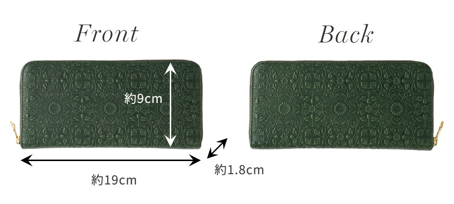 ミニラウンドファスナー長財布 前後ろ