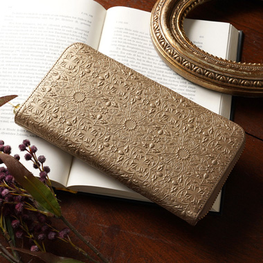 【モリス-アンティーク-】ラウンドファスナー長財布｜アンティークゴールド