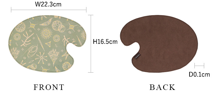 マウスパッド ミクロ 各部の詳細なサイズ ※初回生産分のみブランドタグの位置が右上となります。