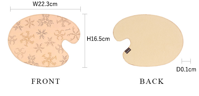 マウスパッド ツノ 各部の詳細なサイズ ※初回生産分のみブランドタグの位置が右上となります。