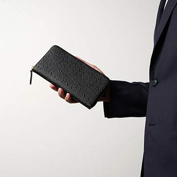 モリス-クラシック-|ラウンドファスナー長財布<ブラック>