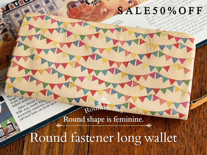 Round series Round Fastner long wallet