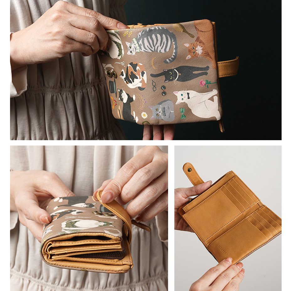 バースデーキャッツ ベロ付き折り財布