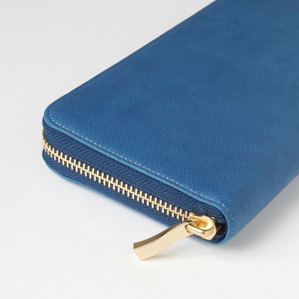 MORABITO モラビト 青色 レザー 長財布 フラップ式 ブルーカラー