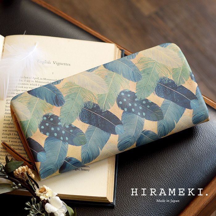 ラウンドファスナー長財布　フェザーカーテン