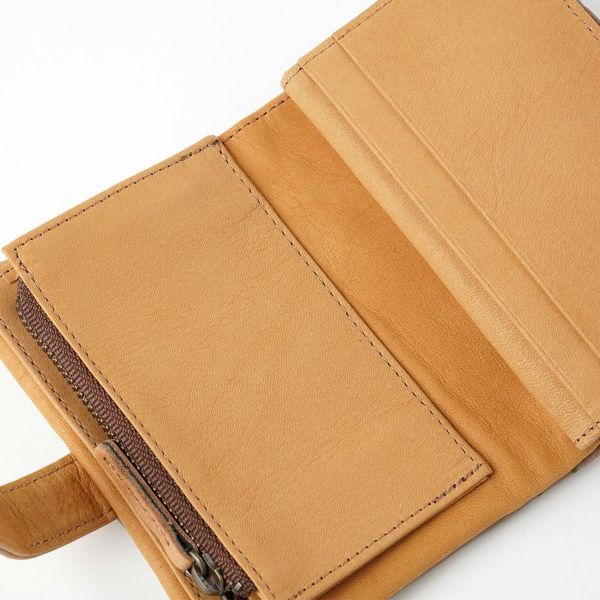 ベロ付き二つ折り財布◇ラウンド：HIRAMEKI. [ヒラメキ]革小物・財布