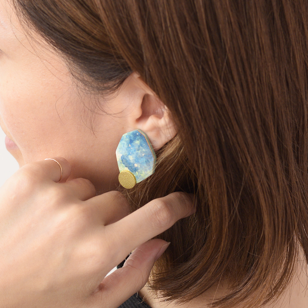空(Blue×Silver)　ピアス